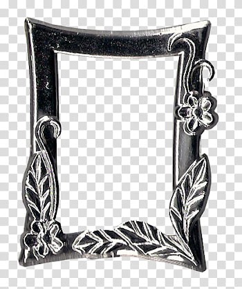 Frames, rectangular gray leaf-themed frame transparent background PNG clipart