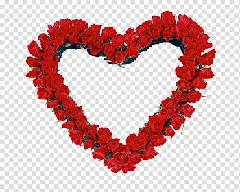 Frames Rose Heart , HEART FLOWER transparent background PNG clipart