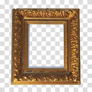 Frames, square brass-colored frame illustration transparent background PNG clipart