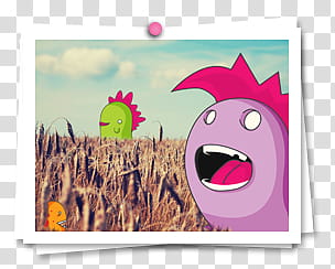 Frames, three cartoon character transparent background PNG clipart