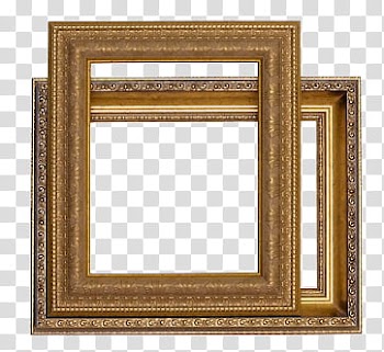 Frames, two brown wooden frame transparent background PNG clipart