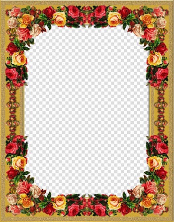 Frames, Vintage Rose Frame transparent background PNG clipart