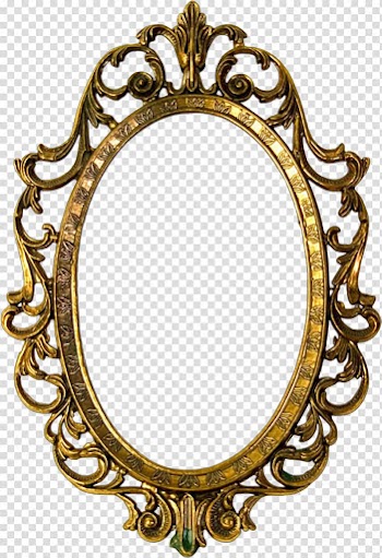 Frames Window Gold Glass Oval, ornate transparent background PNG clipart