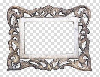 Frames zip, grey floral frame transparent background PNG clipart
