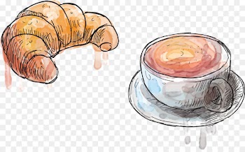 France Coffee Cafe Bistro - Vector hand painted watercolor bread 