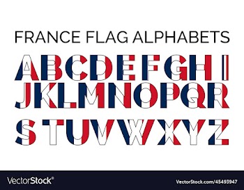 france flag alphabetic letters abc logo