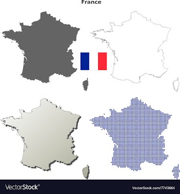France outline map set vector image