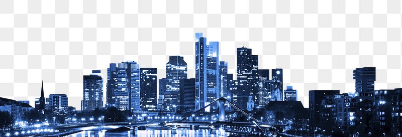 Frankfurt skyline png border, nighttime, | Free PNG - rawpixel