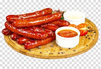 Frankfurter Würstchen Bratwurst Thuringian sausage Bockwurst Knackwurst, sausage transparent background PNG clipart