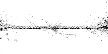 Frayed Rope: A Minimalist Anime-inspired Illustration