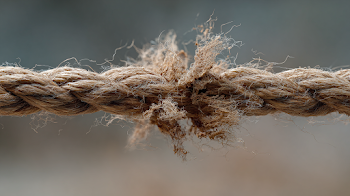Frayed Rope on the Brink of Breakage
