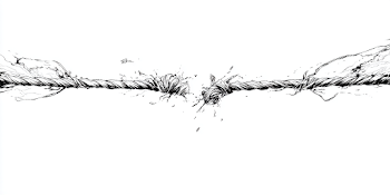 Fraying Tension: Minimalist Rope Illustration