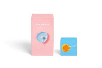 Free 2 Box Packaging Mockup