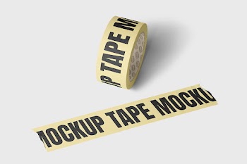 Free Adhesive Tape Scene Mockup