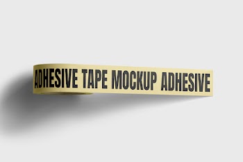 Free Adhesive Tape Top View Mockup