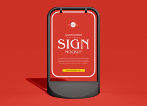 Free Advertisement Pavement Sign Mockup novertieet sign mockup 