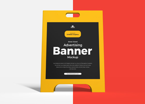 Free Advertising Banner Stand Mockup PSD advertising banner mockup 