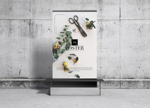 Free Advertising Display Poster Mockup Design oster 