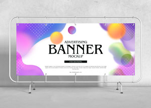 Free Advertising Floor Stand Banner Mockup advertising banner mockup 