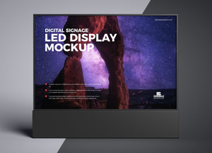 Free Advertising LED Display Banner Mockup PSD dicital signage led display mockup भभ 