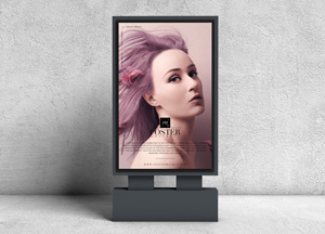 Free Advertising Stand Poster Mockup PSD For Presentation 