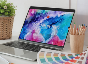 Free Artistic Interior MacBook Pro Mockup mac book pro 