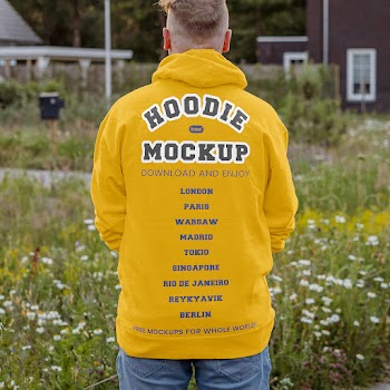 Free Back Oversize Hoodie Mockup