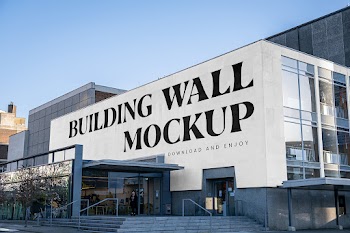 Free Big Concrete Wall Mockup