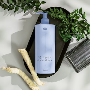 Free Big Dispenser Bottle Mockup