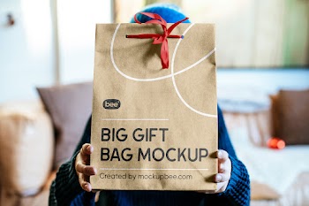 Free Big Eco Gift Bag Mockup