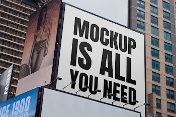 Free Big Square Billboard Mockup