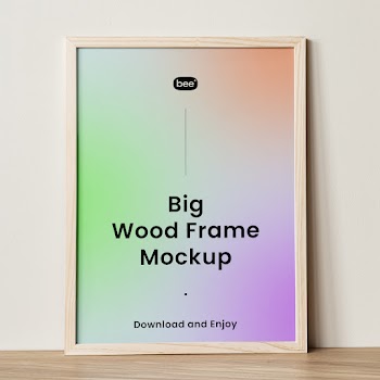 Free Big Wooden Frame Mockup