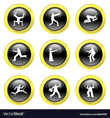 free black and gold glassy people buttons
