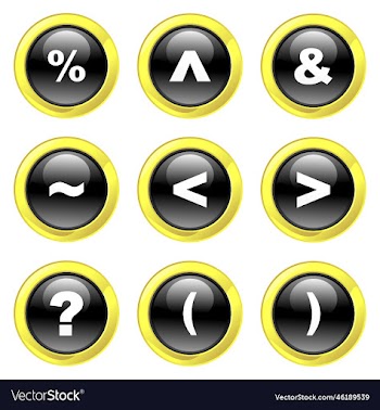 free black and gold glassy symbol buttons