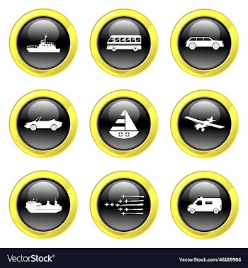 free black and gold glossy transport buttons