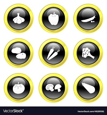 free black and gold glossy vegetable buttons
