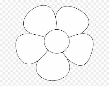 Free Black And White Sunflower Clipart Image - Five Petals Flower Drawing