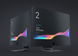 Free Black Matte iMac, iPad, MacBook, Apple Watch & iPhone Mockups Collection 2 live mockups 