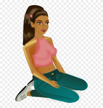 Free Bluejeans Girl - Girl Sit Cartoon Png
