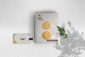 Free Book Cover & Card Mockup (PSD)
