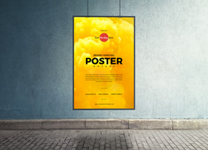 Free Brand Hanging PSD Poster Mockup Design poster 