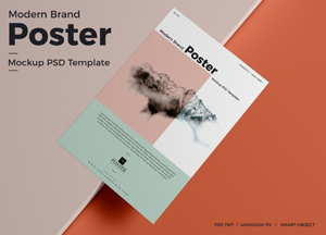 Free Brand Modern Poster Mockup PSD Template For Presentation poster modern brand -- poster mockup psd template pd / 00 /mat oct 