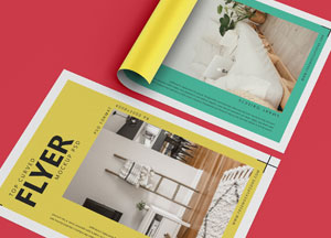 Free Brand Paper Curved Flyer Mockup PSD 2019 flyer gse enon www.w . 