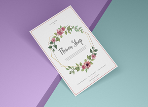 Free Brand Paper Flyer Mockup PSD For Presentation flaver shap 