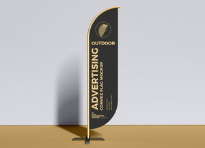 Free Brand Promotion Convex Flag Mockup outdoor advertising convex flag mockup 