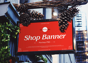 Free Brand Shop Banner Mockup PSD 2019 shop banner mockup psd 