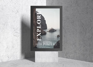 Free Brand Showcase Stand PSD Poster Mockup a postert explore 