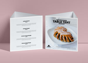 Free Brand Tent Card Mockup PSD table tent 