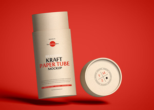 Free Branding Kraft Paper Tube Mockup kraft paper tube mockup 