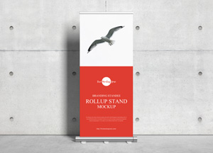 Free Branding Standee Roll Up Stand Mockup rollup stand mockup 